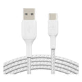 สายชาร์จ Double Nylon Braided USB-A to USB-C ความยาว 1 เมตร สี White