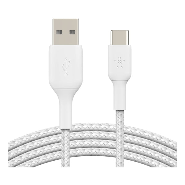 สายชาร์จ Double Nylon Braided USB-A to USB-C ความยาว 1 เมตร สี White