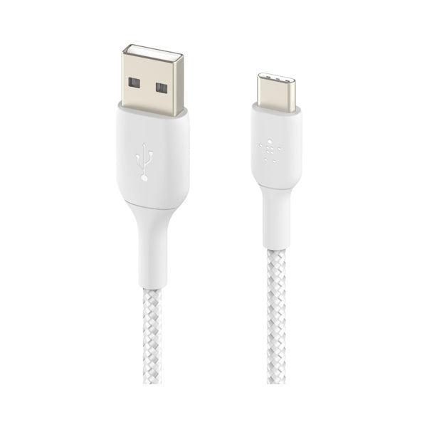 สายชาร์จ Double Nylon Braided USB-A to USB-C ความยาว 1 เมตร สี White