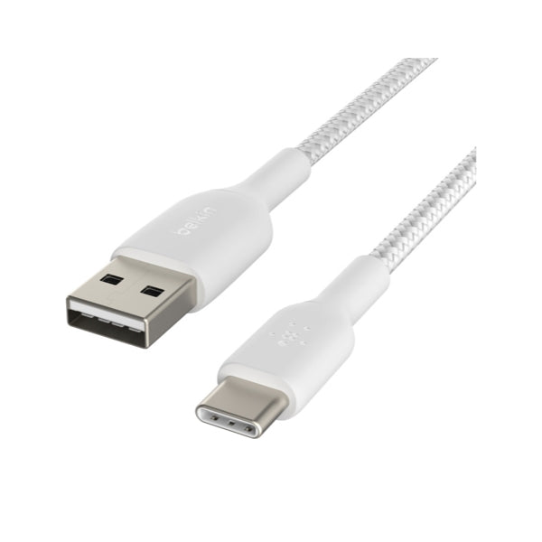 สายชาร์จ Double Nylon Braided USB-A to USB-C ความยาว 1 เมตร สี White