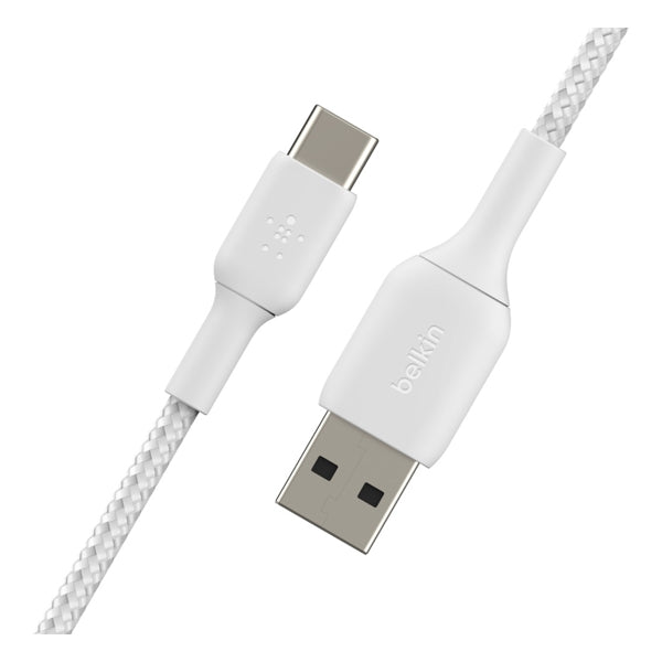 สายชาร์จ Double Nylon Braided USB-A to USB-C ความยาว 1 เมตร สี White