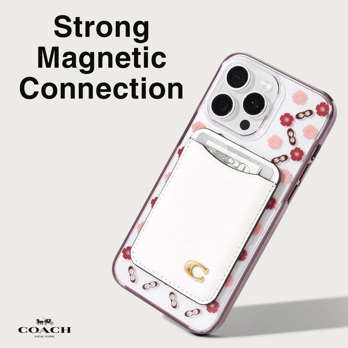 กระเป๋าใส่บัตร Coach Essential Magnetic Card Holder สี Chalk