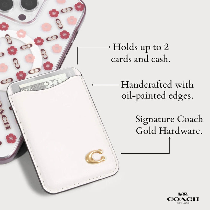 กระเป๋าใส่บัตร Coach Essential Magnetic Card Holder สี Chalk