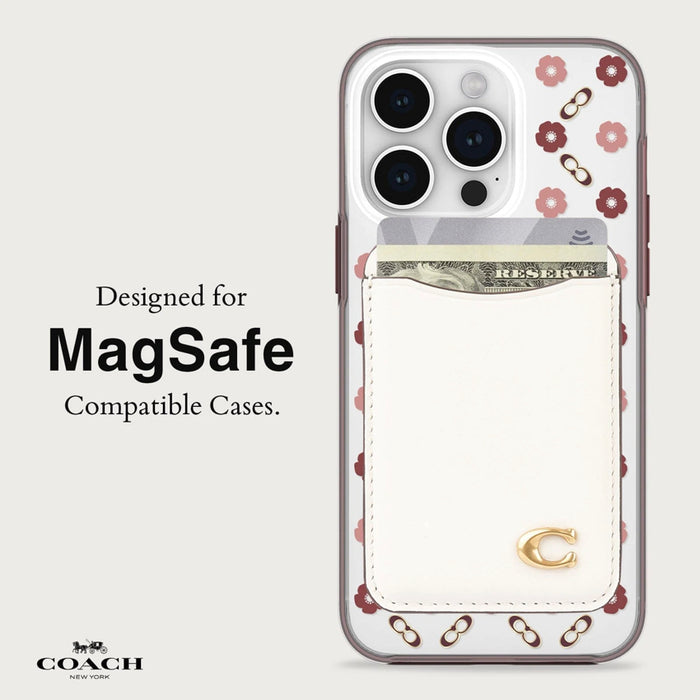 กระเป๋าใส่บัตร Coach Essential Magnetic Card Holder สี Chalk