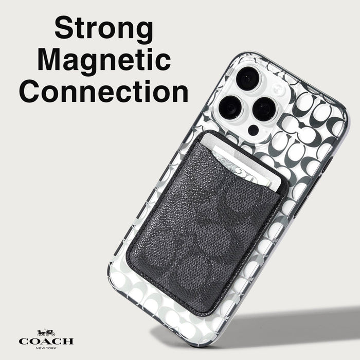 กระเป๋าใส่บัตร Coach Essential Magnetic Card Holder สี Signature Charcoal
