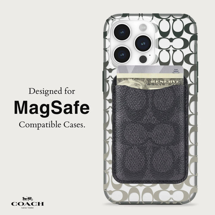 กระเป๋าใส่บัตร Coach Essential Magnetic Card Holder สี Signature Charcoal