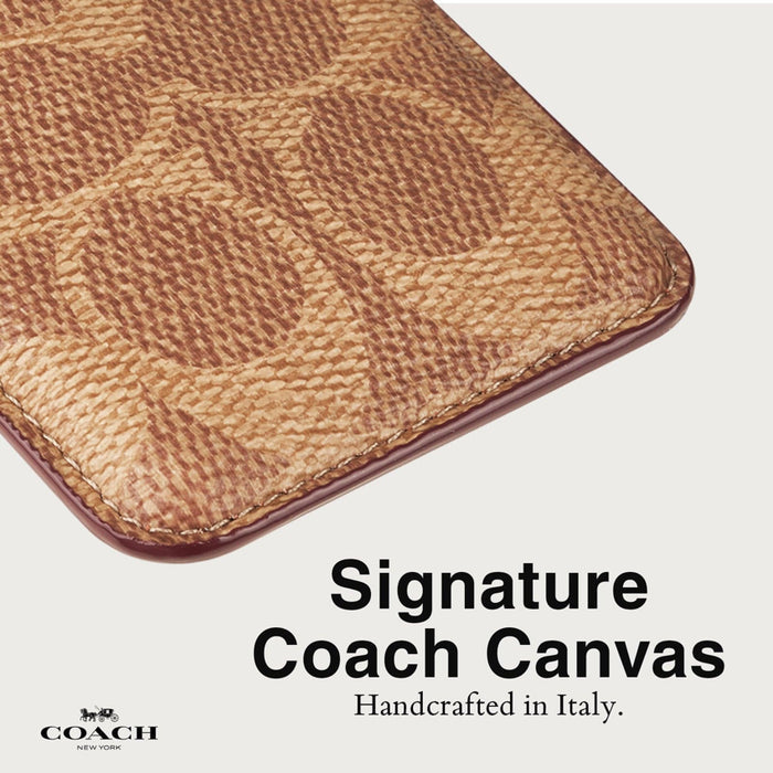 กระเป๋าใส่บัตร Coach Essential Magnetic Card Holder สี Signature Tan