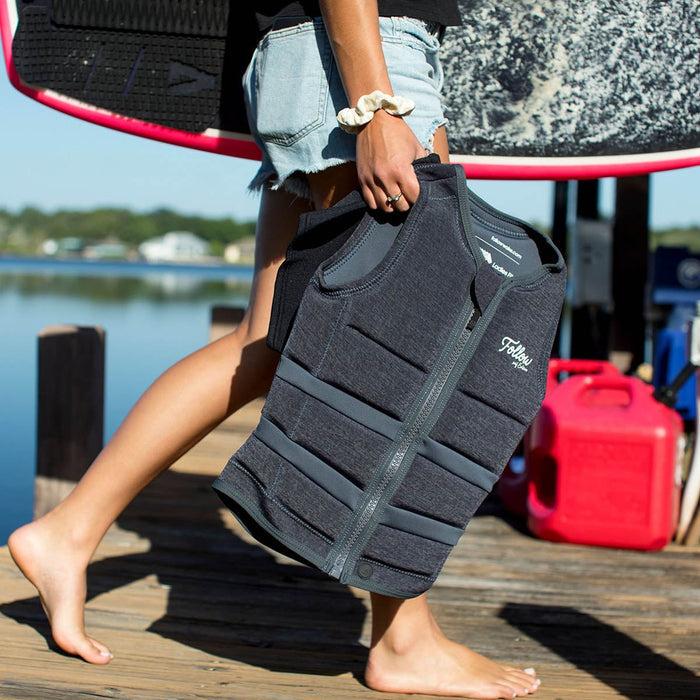Follow Surf Edition Ladies Comp Wake Vest in Charcoal - BoardCo