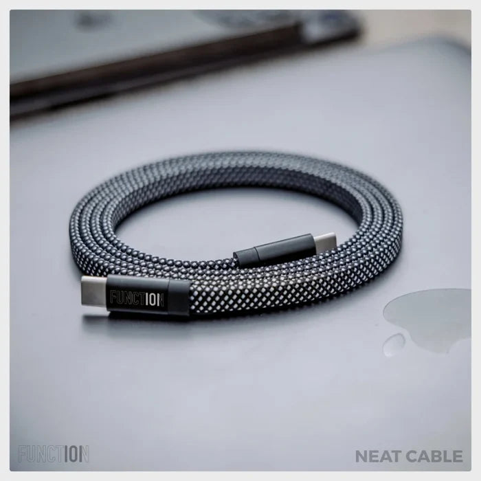 สายชาร์จ Function 101 Neat C to C Magnetic Flat ความยาว 1 เมตร รองรับกำลังไฟ 60W สี Black