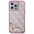 เคสแฟชั่น Guess Liquid Glitter 4G Pattern สำหรับ iPhone 15 Pro Max สี Translucent Pink