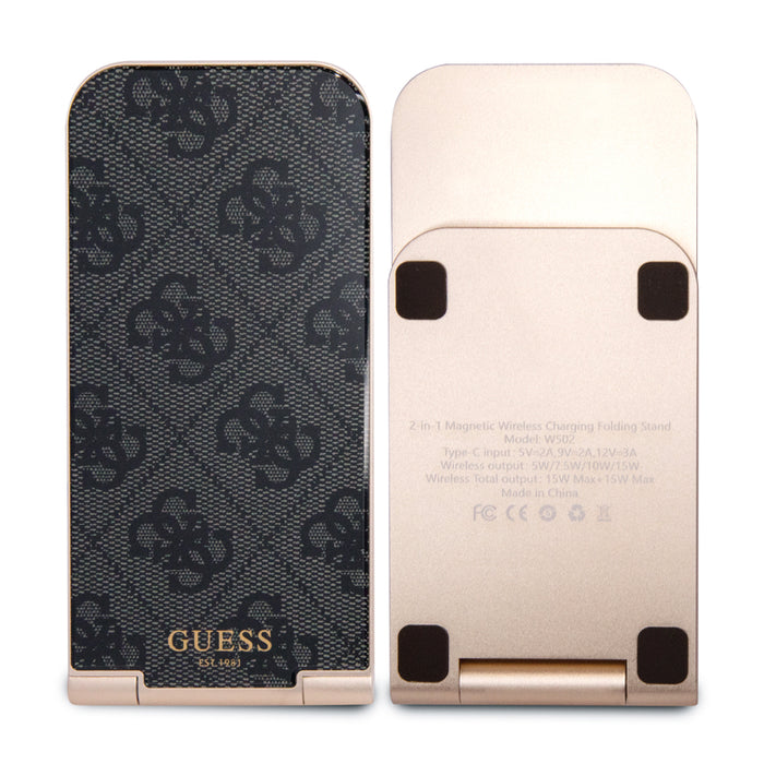 แท่นชาร์จไร้สาย Guess Magnetic Desk Charger 4G Pattern สี Black