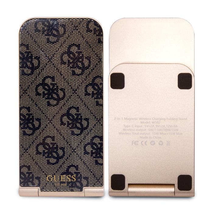 แท่นชาร์จไร้สาย Guess Magnetic Desk Charger 4G Pattern สี Brown