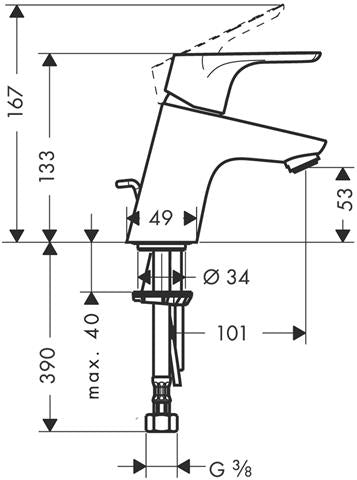 hansgrohe 31730000 Focus 70 Waschtisch-Einhebelmischer