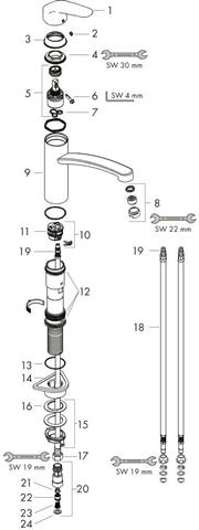 hansgrohe 31804000 Spültisch-Einhebelmischer 160 Focus Niederdruck