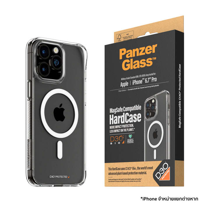เคส HardCase และ D3O สำหรับ iPhone 15 Pro Max สี Clear รองรับ MagSafe