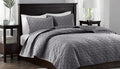 Harper Grey Faux Velvet Comforter Set
