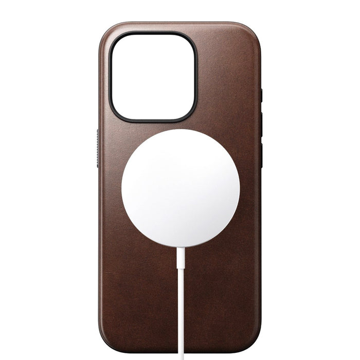 เคสหนังกันกระแทก Horween Leather สำหรับ iPhone 15 Pro สี Rustic Brown