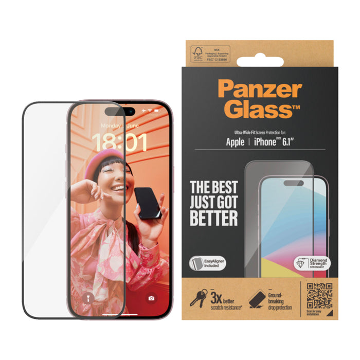 ฟิล์มกระจก iPhone 15 PanzerGlass Ultra Wide Fit [With Applicator]