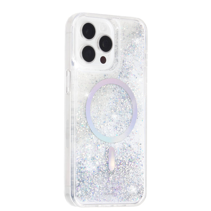 เคสกันกระแทก iPhone 15 Pro Kate Spade Liquid Glitter รองรับ MagSafe สี Opal Iridescent
