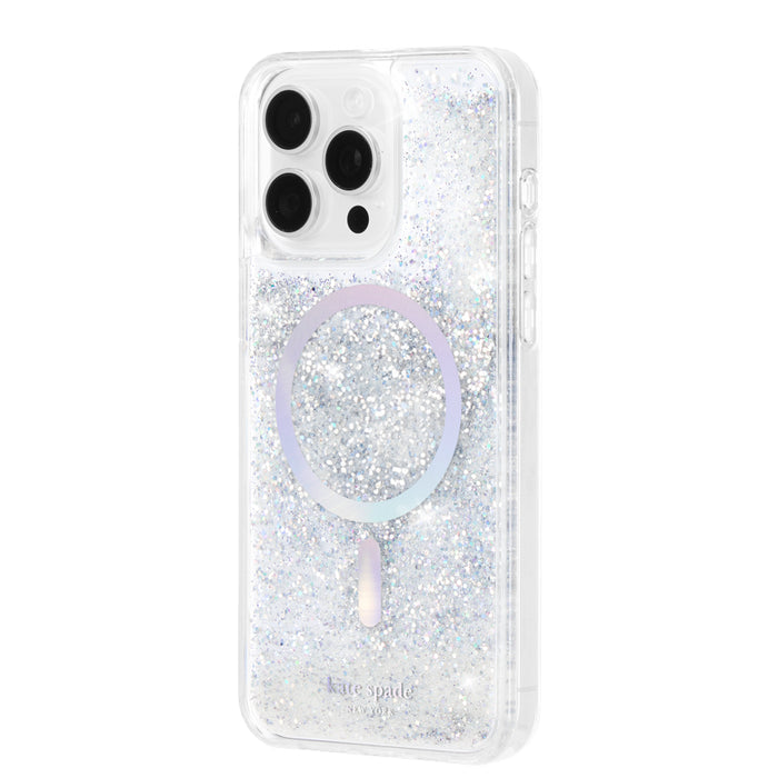 เคสกันกระแทก iPhone 15 Pro Kate Spade Liquid Glitter รองรับ MagSafe สี Opal Iridescent