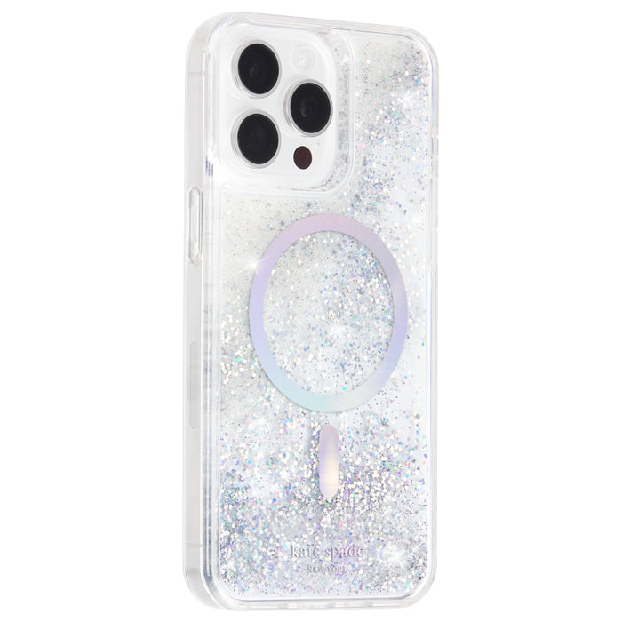เคสกันกระแทก iPhone 15 Pro Max Kate Spade Liquid Glitter รองรับ MagSafe สี Opal Iridescent