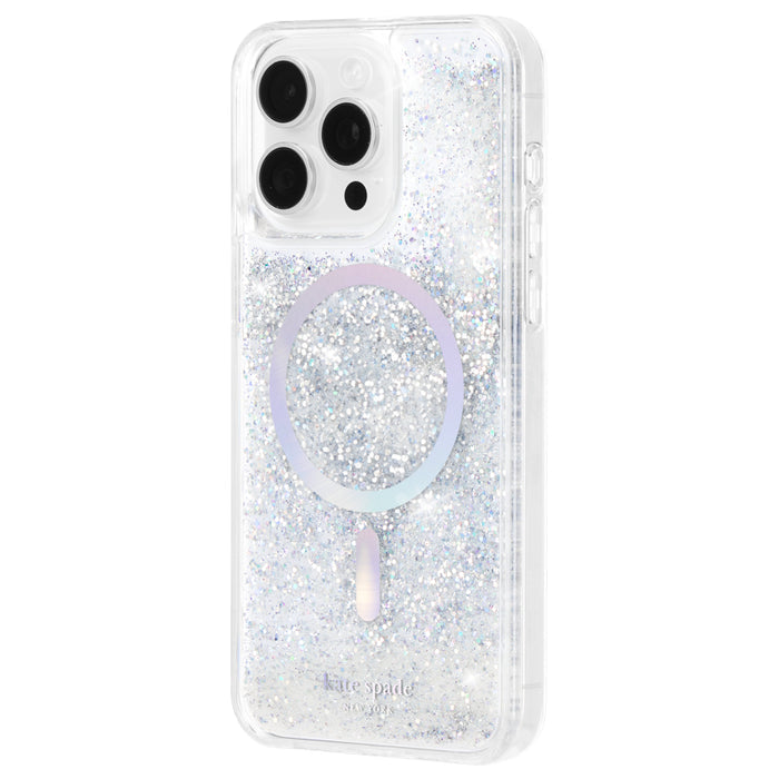 เคสกันกระแทก iPhone 15 Pro Max Kate Spade Liquid Glitter รองรับ MagSafe สี Opal Iridescent