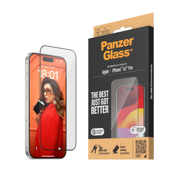 ฟิล์มกระจก iPhone 15 Pro PanzerGlass Ultra Wide Fit [With Applicator]