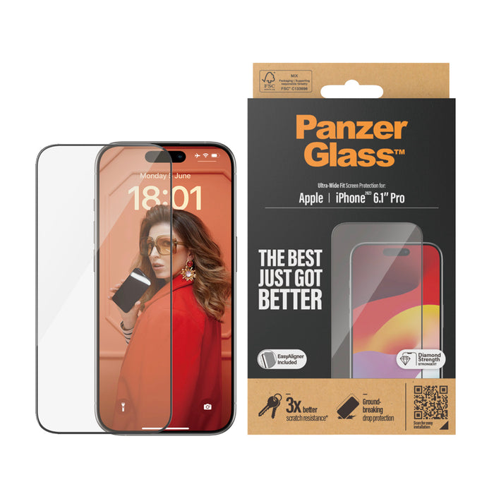 ฟิล์มกระจก iPhone 15 Pro PanzerGlass Ultra Wide Fit [With Applicator]