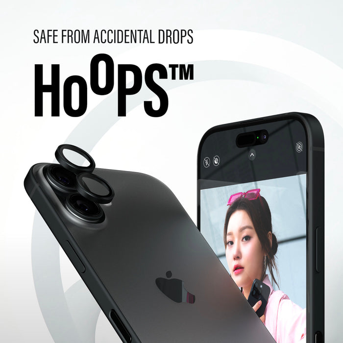 ฟิล์มกระจกกันรอยเลนส์กล้อง iPhone 16 16/16 Plus PanzerGlass รุ่น PaHoops Black