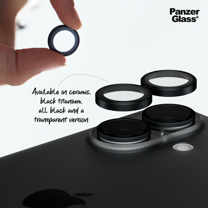ฟิล์มกระจกกันรอยเลนส์กล้อง iPhone 16 16/16 Plus PanzerGlass รุ่น PaHoops Black