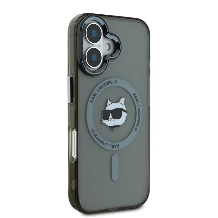 เคสกันกระแทก iPhone 16 Karl Choupette Head รองรับ MagSafe สี Black