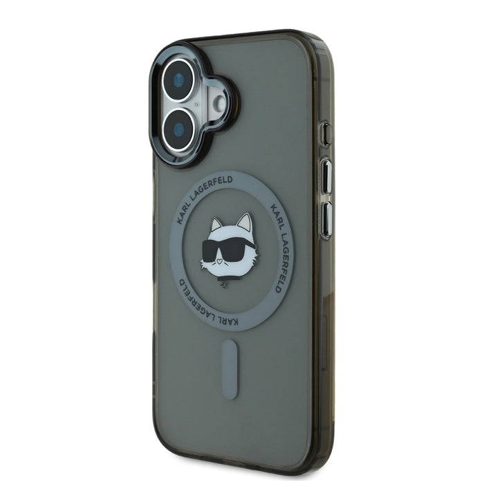 เคสกันกระแทก iPhone 16 Karl Choupette Head รองรับ MagSafe สี Black