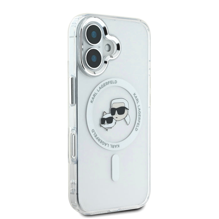 เคสกันกระแทก iPhone 16 Karl Karl-Choupette Head รองรับ MagSafe สี White
