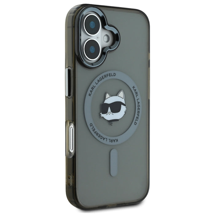 เคสกันกระแทก iPhone 16 Plus Karl Choupette Head รองรับ MagSafe สี Black