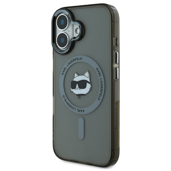 เคสกันกระแทก iPhone 16 Plus Karl Choupette Head รองรับ MagSafe สี Black