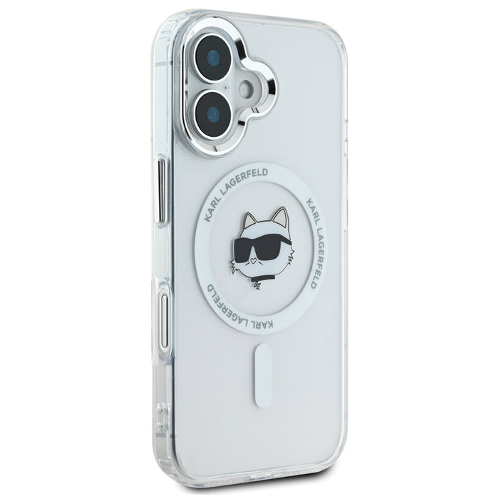 เคสกันกระแทก iPhone 16 Plus Karl Choupette Head รองรับ MagSafe สี White