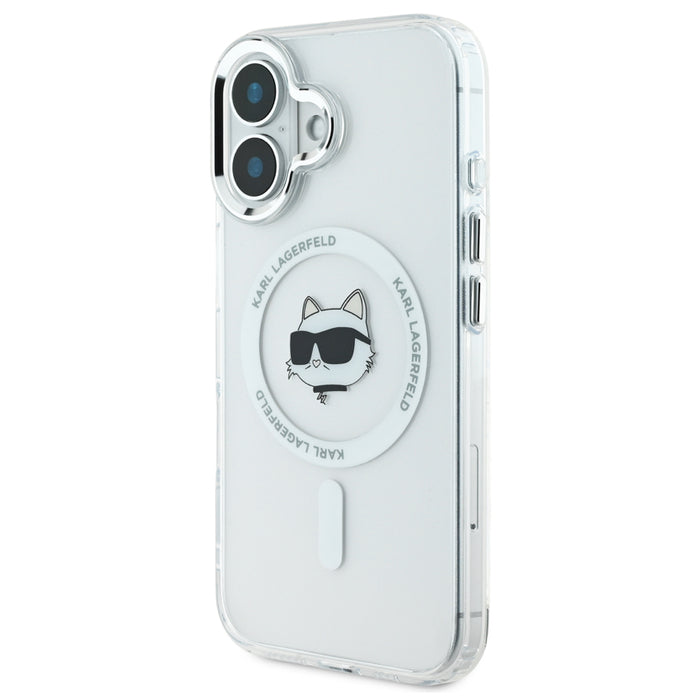 เคสกันกระแทก iPhone 16 Plus Karl Choupette Head รองรับ MagSafe สี White