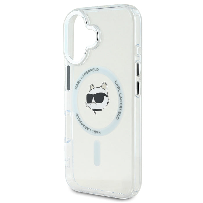 เคสกันกระแทก iPhone 16 Plus Karl Choupette Head รองรับ MagSafe สี White