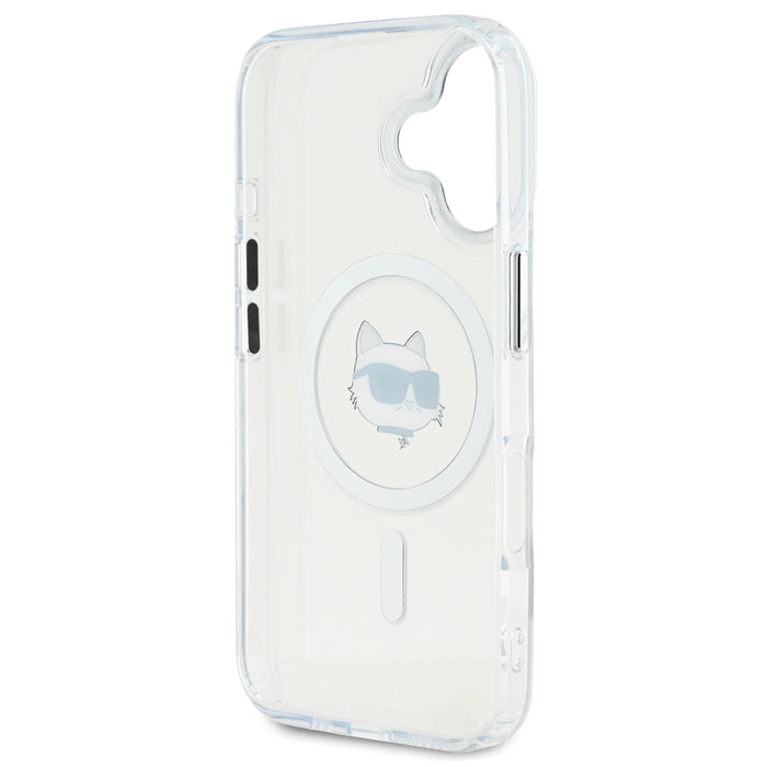 เคสกันกระแทก iPhone 16 Plus Karl Choupette Head รองรับ MagSafe สี White