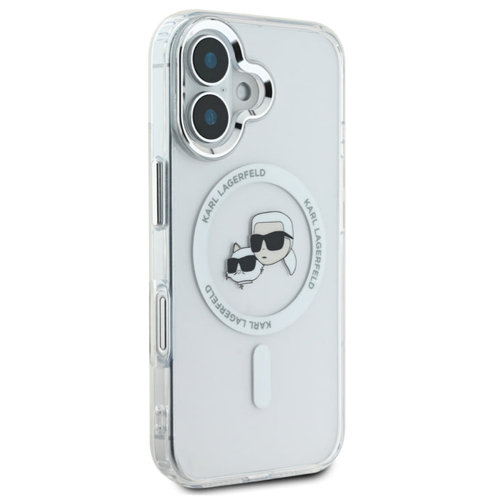เคสกันกระแทก iPhone 16 Plus Karl Karl-Choupette Head รองรับ MagSafe สี White