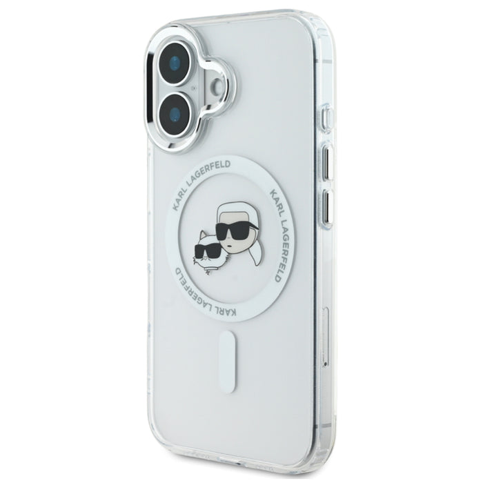 เคสกันกระแทก iPhone 16 Plus Karl Karl-Choupette Head รองรับ MagSafe สี White