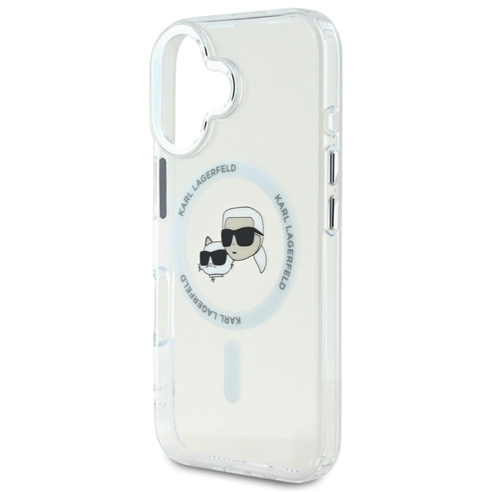 เคสกันกระแทก iPhone 16 Plus Karl Karl-Choupette Head รองรับ MagSafe สี White