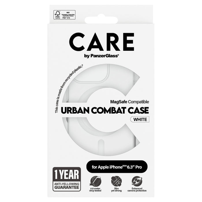 เคสไอโฟน Flagship รองรับ MagSafe สำหรับ iPhone 16 Pro สี White นํ้าหนักเบา จากแบรนด์ CARE by PanzerGlass