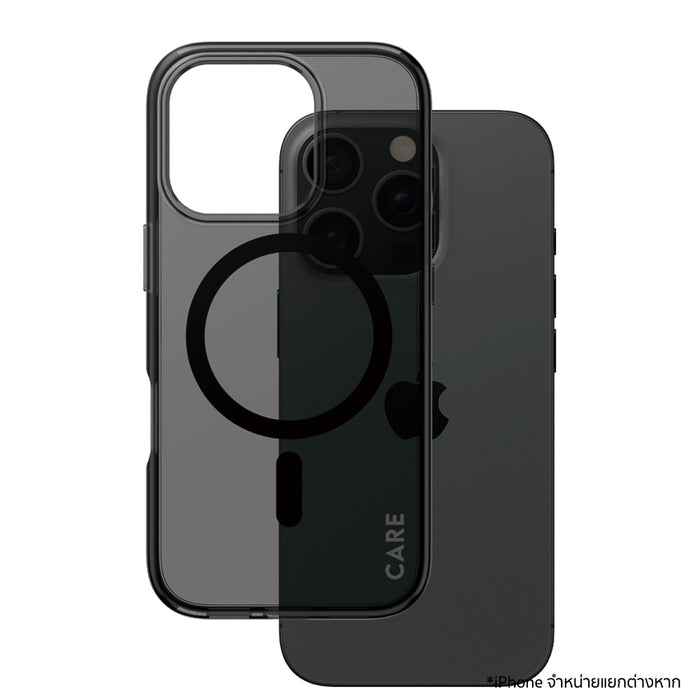 เคสไอโฟน Smokey Hard รองรับ MagSafe สำหรับ iPhone 16 Pro สี Black ดีไซน์สุดเท่ จากแบรนด์ CARE