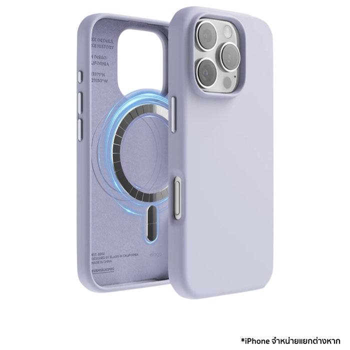 เคสกันกระแทก iPhone 16 Pro Elago Magnetic Silicone รองรับ MagSafe สี Purple