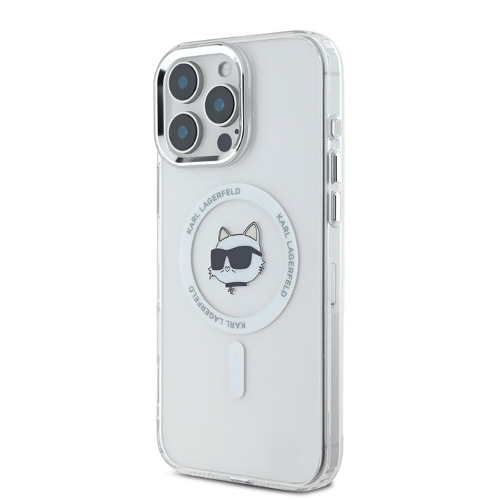 เคสกันกระแทก iPhone 16 Pro Karl Choupette Head รองรับ MagSafe สี White
