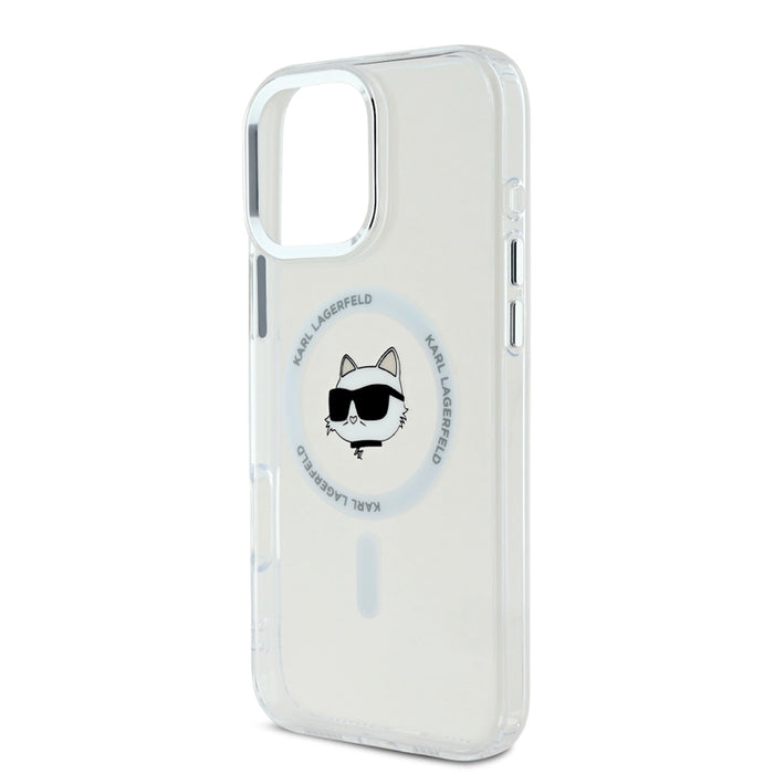 เคสกันกระแทก iPhone 16 Pro Karl Choupette Head รองรับ MagSafe สี White