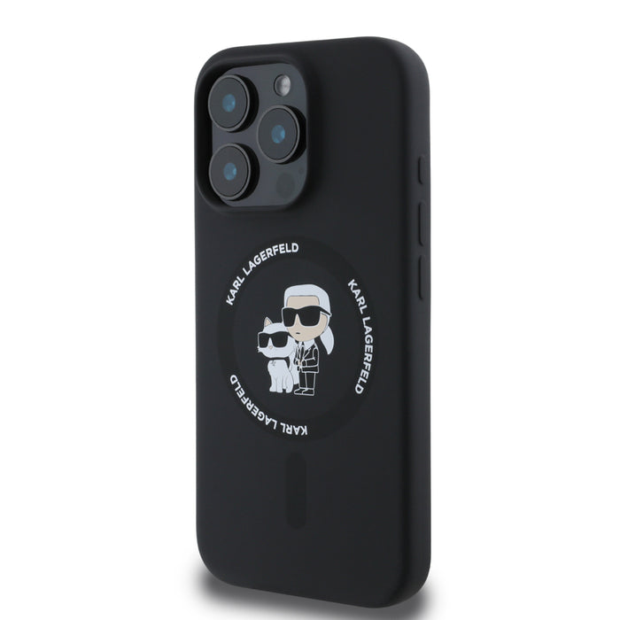 เคส iPhone 16 Pro Karl Lagerfeld Choupette Head MagSafe Liquid Glitter สี Black