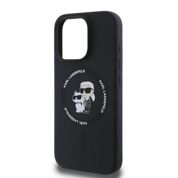 เคส iPhone 16 Pro Karl Lagerfeld Choupette Head MagSafe Liquid Glitter สี Black