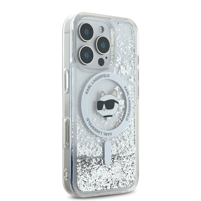 เคส iPhone 16 Pro Karl Lagerfeld Choupette Head MagSafe Liquid Glitter สี Transparent